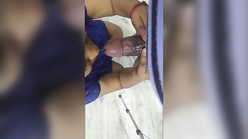 Desi Bhabi Gives Mind-Blowing Blowjob, Sucking Cock Like a Pro