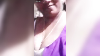 Desi Aunty Flexing Her Curves in a Fucking Tight White Bra, Selfie Video Action