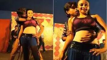 Busty Desi Dancer Gives XXX Show While Dude Gropes Her Juicy Melons and Pussy.