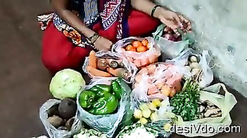Fucking Hot Priya Bhabhi Roleplay Seductive Vegetable Vendor, Squeezing Juicy Tits and Curvy Ass.