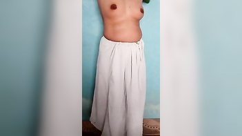 Indian Bhabhi Wife Strips, Teasing Operator With Her XXX Curvy Body