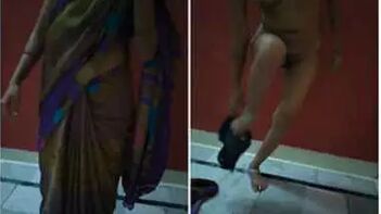 Skinny Desi Teen Strips Sari, Revealing Tiny Tits And So Much More