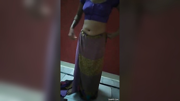 Skinny Desi Teen Strips Sari, Revealing Tiny Tits And So Much More