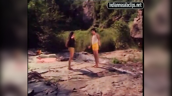 Damn Hot Retro Mallu Chick Squeezing Those Big Titties in Tight Clothes