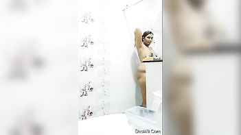 Pregnant Indian Aunty Drying Off and Getting Dressed Post Shower
