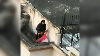 Desi Lovers Caught Getting Wild On Terrace By Sneaky Peeping Tom Cam