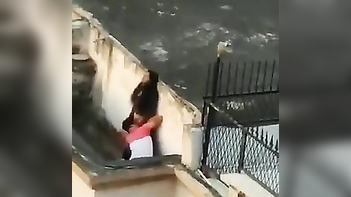 Desi Lovers Caught Getting Wild On Terrace By Sneaky Peeping Tom Cam