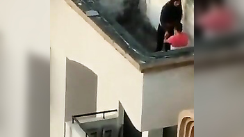 Desi Lovers Caught Getting Wild On Terrace By Sneaky Peeping Tom Cam