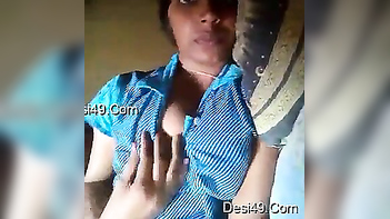 Desi Chick Teases Her Tits and Pussy After Dickless Wonder Can’t Cum