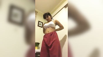 Tamil Chick with Massive Tits Teases on Cam - Sucking Dick and Cuming Hard