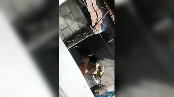 Pervert Films Hot Indian Neighbor Naked and Dripping Wet After Her Bath.