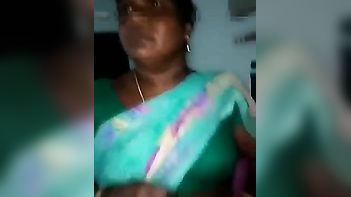 Desi Tamil Aunty Gets Her Big Boobs Sucked Hard by a Horny Young Guy