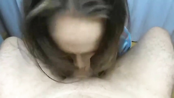 Slut Gags and Swallows Every Drop of Hot Cum in Mouth.