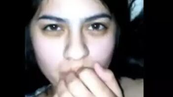 Naughty Paki Teen Fingering Herself and Greedily Eating Cum.