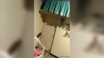 Desi Man Busts His Chubby Wife's Giant XXX Tits While She Dresses for Work.