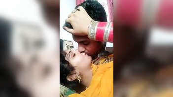 Hot Desi Wife Gets Wild in Steamy Kissing Session.