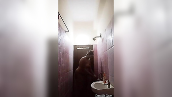 Indian Bitch Films Her Soapy, Wet Pussy in the Shower.