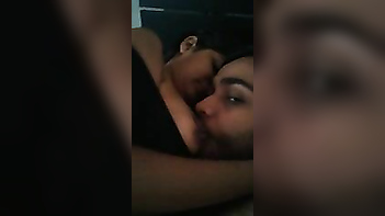 Desi Girl Moans Loudly as BF Sucks Her Juicy Tits Hard and Deep.