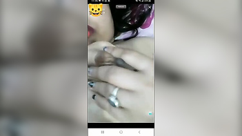 Fiery Desi Aunty Flaunts Her Tits and Rubs Her Pussy in Steamy App Video
