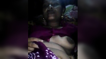 Busty Desi Aunty Flashing Her Massive Tits and Getting Pounded Hard.