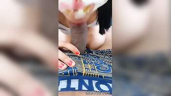 Desi Slut Gagging on Cock and Getting Her Face Fucked Hard