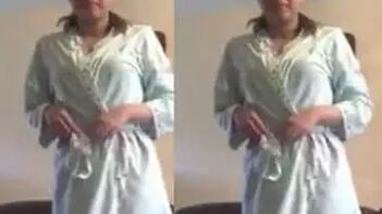 Desi Babe Flashes XXX Ass and Tits, Strips Off Robe and Sexy Undies