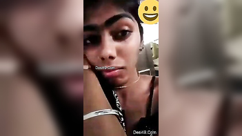 Desi Babe's Massive Tits Swing Wildly While She Masturbates Hard.