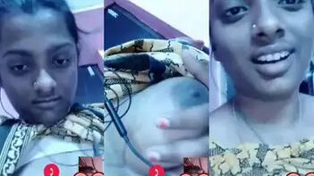 Watching My Slutty Tamil Girlfriend Flash Her Perfect Tits on a Video Call.