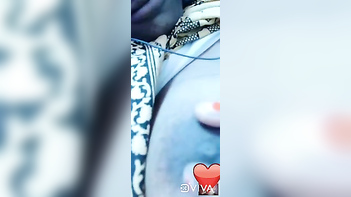 Watching My Slutty Tamil Girlfriend Flash Her Perfect Tits on a Video Call.