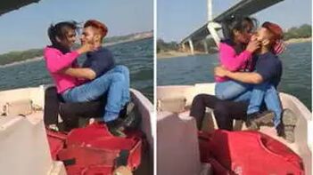 Horny Desi Couple Fucks Hard on a Boat, Moaning and Cumming Loudly.