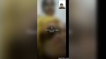 Busty Telugu Babe Flashing Tits and Moaning Loudly on VC.