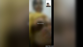 Busty Telugu Babe Flashing Tits and Moaning Loudly on VC.