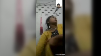 Busty Telugu Babe Flashing Tits and Moaning Loudly on VC.