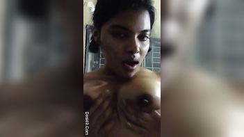 Busty Indian Teen Gets Naughty, Squeezing and Showing Off Her XXX Titties.