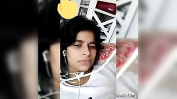 Indian MILF Shows Off Tits and Makes Her Lucky Hubby Cum Hard.