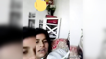 Indian MILF Shows Off Tits and Makes Her Lucky Hubby Cum Hard.