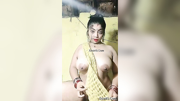 Big Tittied Indian Babe with Gorgeous Eyes and Massive Ass Masturbates Hard.
