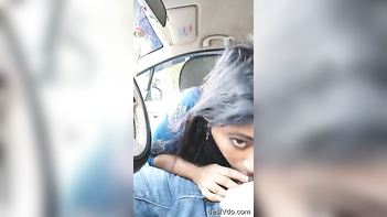 Indian Babe Sucks Dick Like A Pro In The Car, Mind-Blowing Blowjob Action