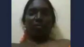 Horny Desi Tamil Aunty Flashes Tits and Masturbates on Video Call With Husband.