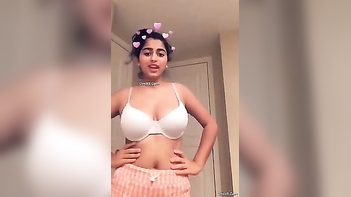 Fiery Desi Babe Flaunts Perfect XXX Tits and Licks Her Nipples.