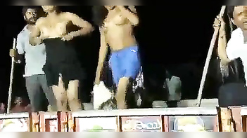 Indian Girls Shake Their Tits and Twerk Wildly at a Nasty Outdoor Festival.