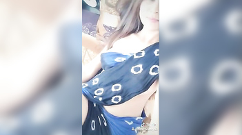 Ashwini's Sizzling Saree Tease - Hot, Braless, and Pantless Tiktok Action!
