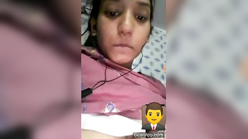 Filthy Desi Slut Rubbing Her Wet Pussy on Video Call.