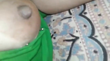 Filthy Fucker Captures XXX Tit Play on His Sleeping Desi Girlfriend.