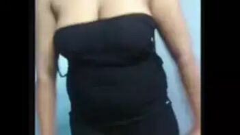Desi Bhabi Flaunting Her Massive Tits, Squeezing and Bouncing Them Hard