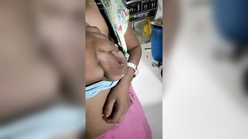 My Desi Wife's Huge Tits Hard, Making Her Moan and Cum Loudly.