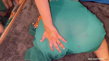 Desi Bitch Gets Ass Fucked Hard by Landlord for Late Rent in Green Saree - X