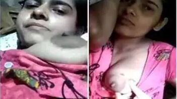 Desi Bitch Rubs Her Tight Cunt While Horny BF Jerks His Cock Hard.