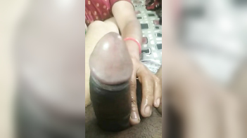 Fap-Worthy Mature Aunty Oiling and Stroking a Throbbing Dick Before a Wild Fuck.