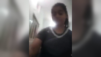 Busty Indian Babe Flashes Giant Tits and Rubs Her Wet Pussy on Webcam.